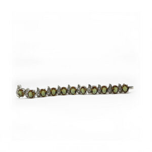 VINTAGE SYNTHETIC ZULTANITE BRACELET WITH WHITE ZIRCONIA AND STERLING SILVER