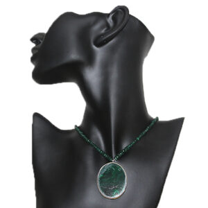 Malachite Locket with Emerald