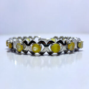 ROUNDED YELLOW SAPPHIRE INFINITY BRACELET, STERLING SILVER 925